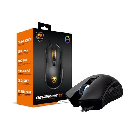 Cougar Gaming Mouse Revenger S - Rgb - 12000 Dpi, 6 Programmable Buttons, 2000hz